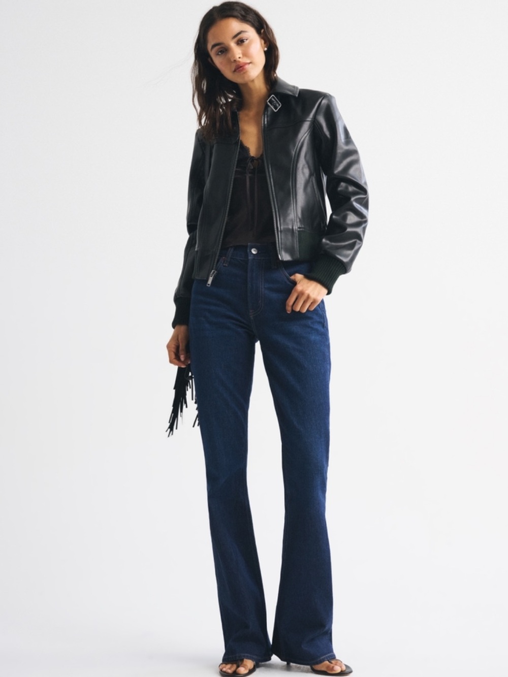 vegan leather bomber jacket